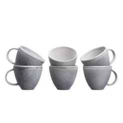 Bjorn Mugs, Tasses^6 Mugs en Grès Stone gris clair - 25 cl