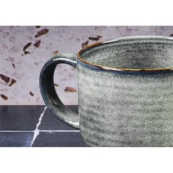 6 Mugs en Grès Zen gris/bleu - 40 cl-Bjorn Online