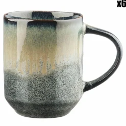 Bjorn Mugs, Tasses^6 Mugs Genesis bleu/gris kaki - 40 cl