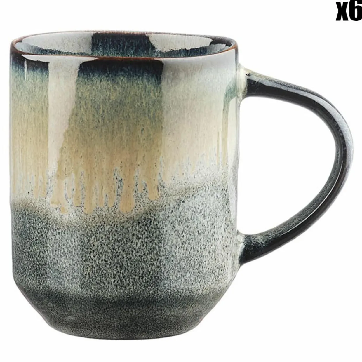 Bjorn Mugs, Tasses^6 Mugs Genesis bleu/gris kaki - 40 cl