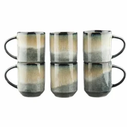 Bjorn Mugs, Tasses^6 Mugs Genesis bleu/gris kaki - 40 cl