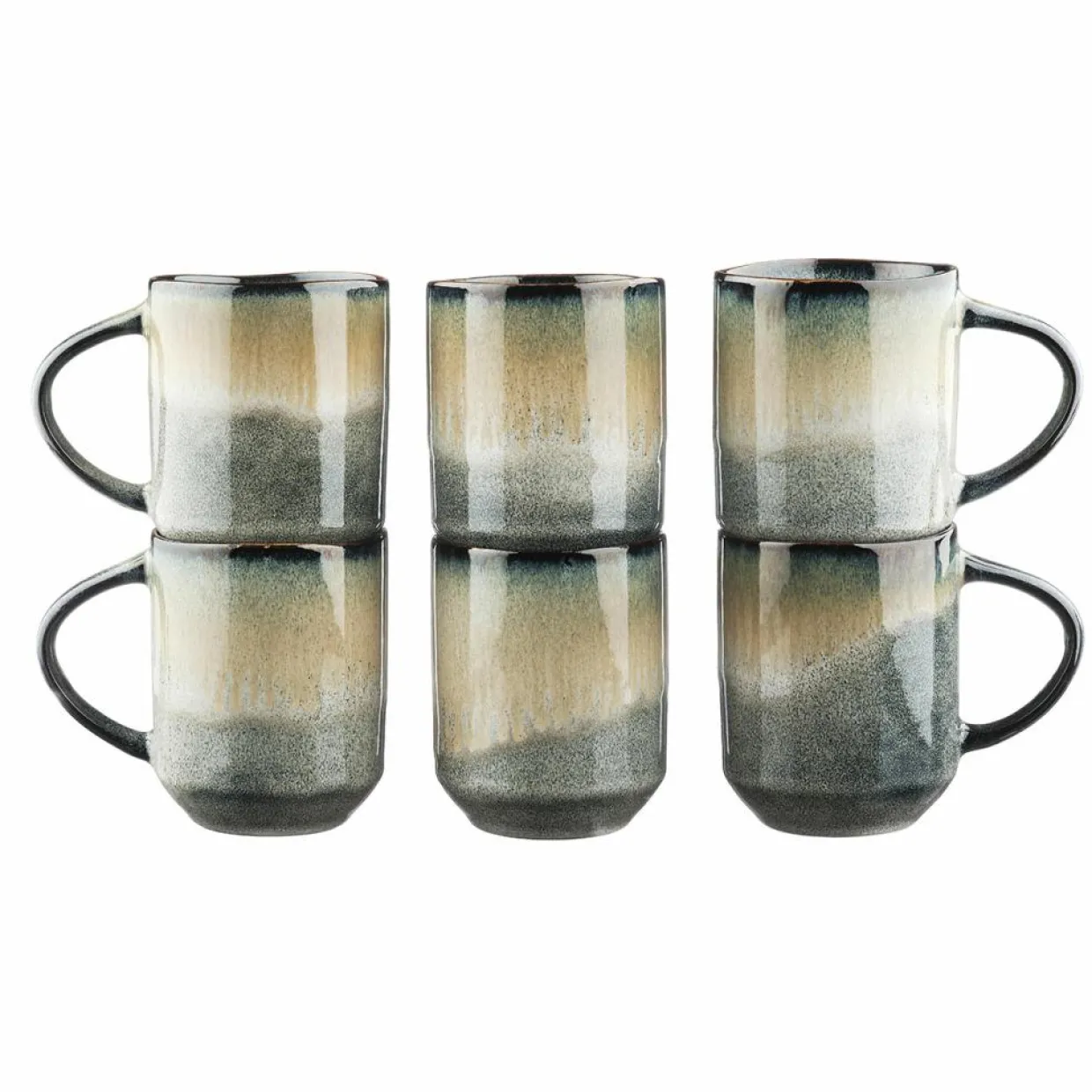 Bjorn Mugs, Tasses^6 Mugs Genesis bleu/gris kaki - 40 cl