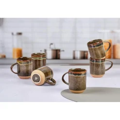 Bjorn Mugs, Tasses^4 Mugs Genesis marron volcanique - 40 cl