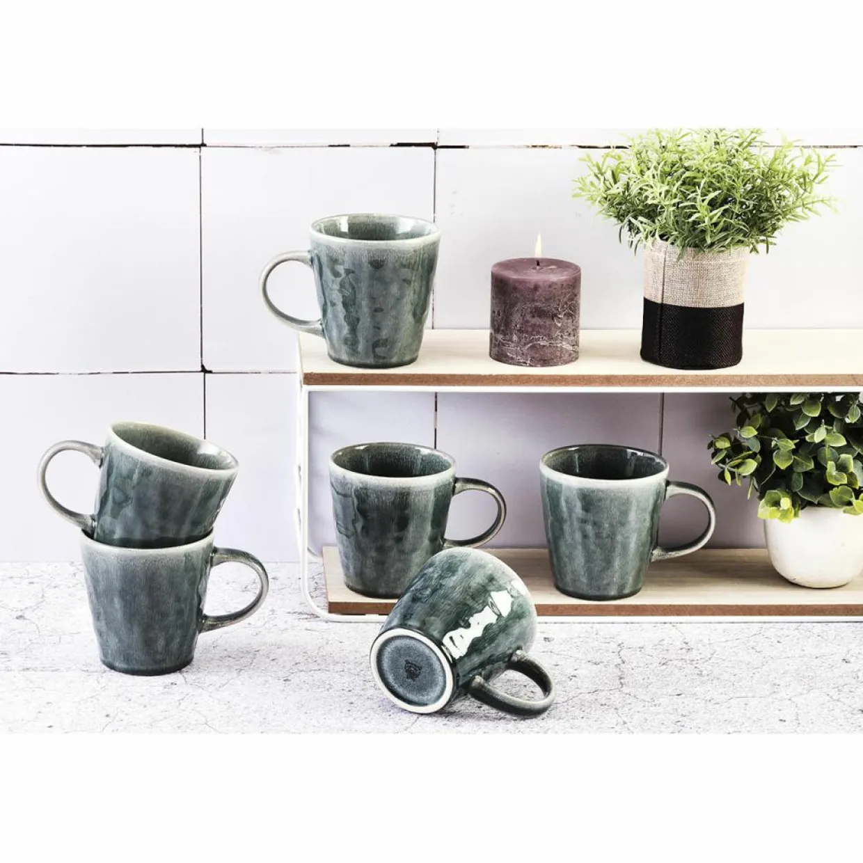 Bjorn Mugs, Tasses^6 Mugs Moon bleu nuit - 40 cl