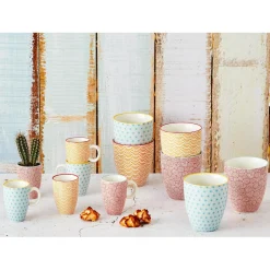 Bjorn Mugs, Tasses^6 Mugs Pattern Color bleu clair/rouge/jaune - 30 cl