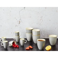 Bjorn Mugs, Tasses^6 Mugs Pattern Eclipse gris anthracite - 30 cl