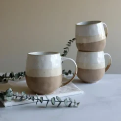 Novastyl Mugs, Tasses^6 Mugs Riga Beige44Cl En Grès
