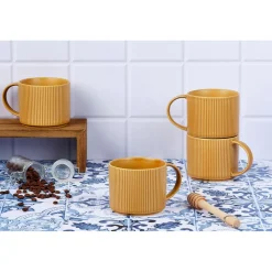 Bjorn Mugs, Tasses^4 Mugs Scandi jaune ocre - 50 cl