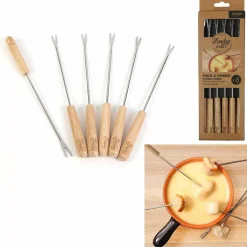 Cook Concept Couverts De Table^6 Piques à fondue bois/inox