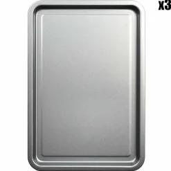 3 Plaques de cuisson grises - 35x15x25 cm-Cook Concept Outlet