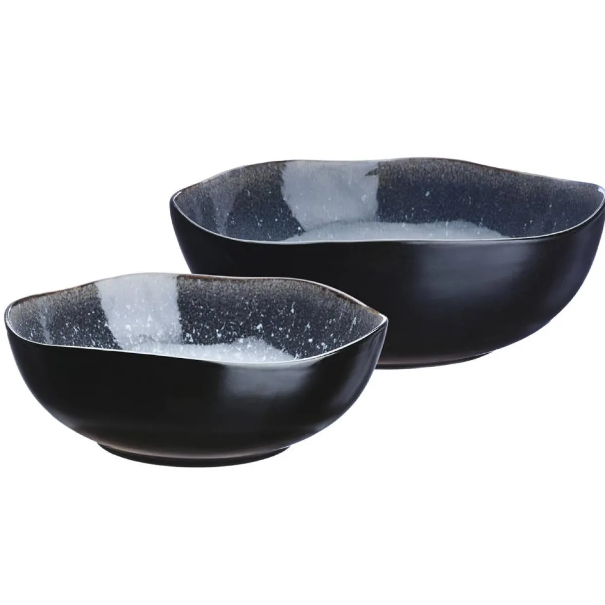 Bjorn Saladiers^2 Saladiers en Grès Iris bleu foncé - 24x8.5/28.5x10 cm
