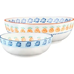 2 Saladiers en Porcelaine Napoli multicolores - 35x17.7x35.3 cm-Bjorn Sale