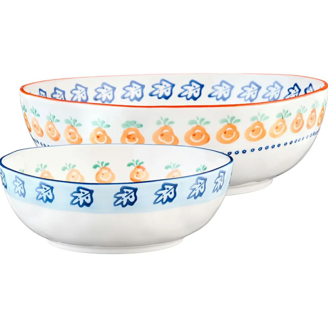 2 Saladiers en Porcelaine Napoli multicolores - 35x17.7x35.3 cm-Bjorn Sale