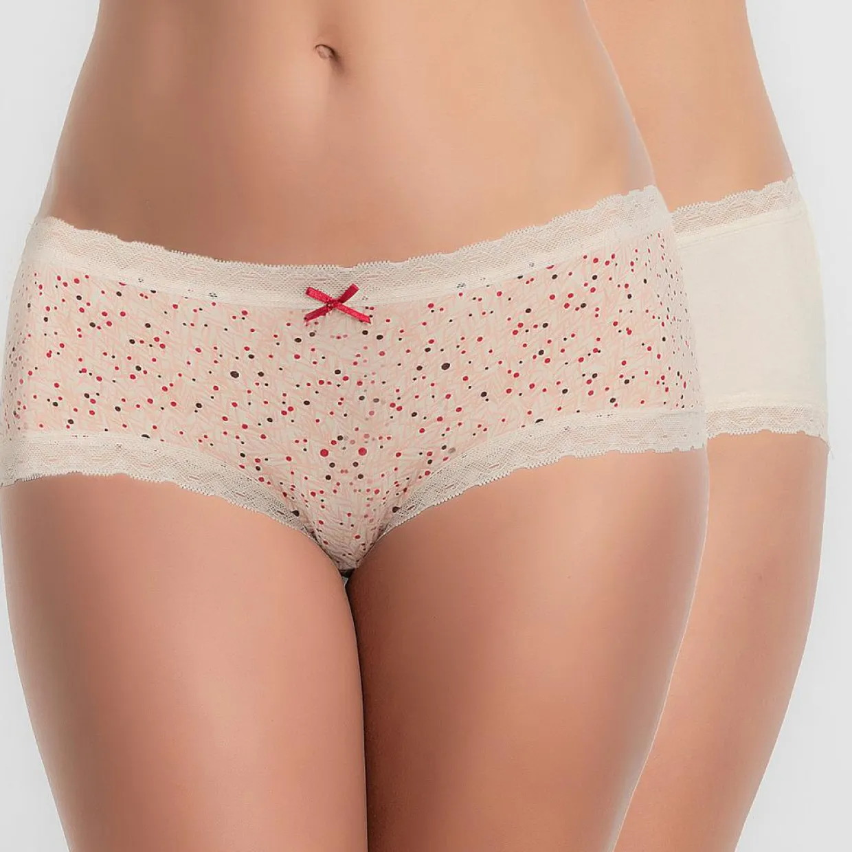 Femme Playtex Lingerie, Nuit^2 Shorties Cotton Fancy beige/rouge/rose