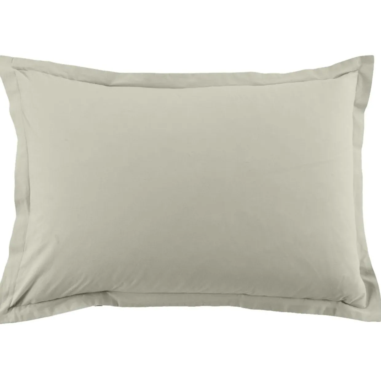 2 Taies d'oreiller en coton unies grège-Blanc Passion Clearance