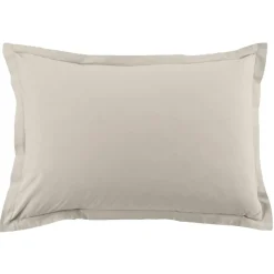 2 Taies d'oreiller en coton unies ivoires-Blanc Passion Clearance