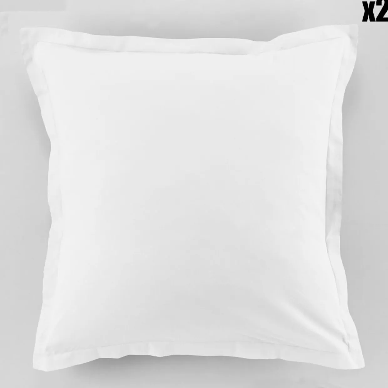 2 Taies d'oreiller en Coton blanches-Blanc Passion Online