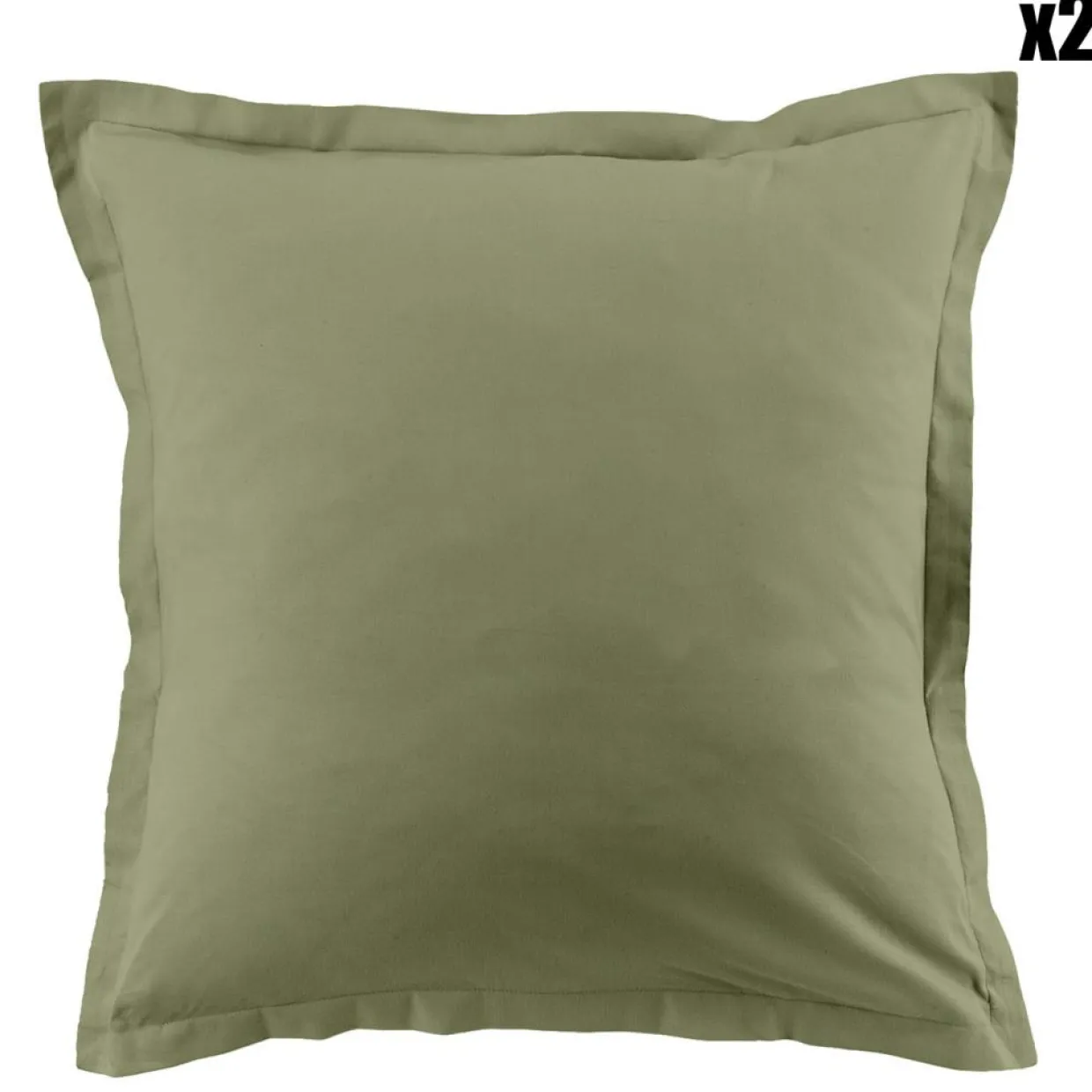 Blanc Passion Linge De Lit, Ensembles^2 Taies d'oreiller en coton unies verveine