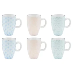 6 Tasses à café Pattern Pastel rose pastel/bleu pastel/vert pastel - 9 cl-Bjorn Sale