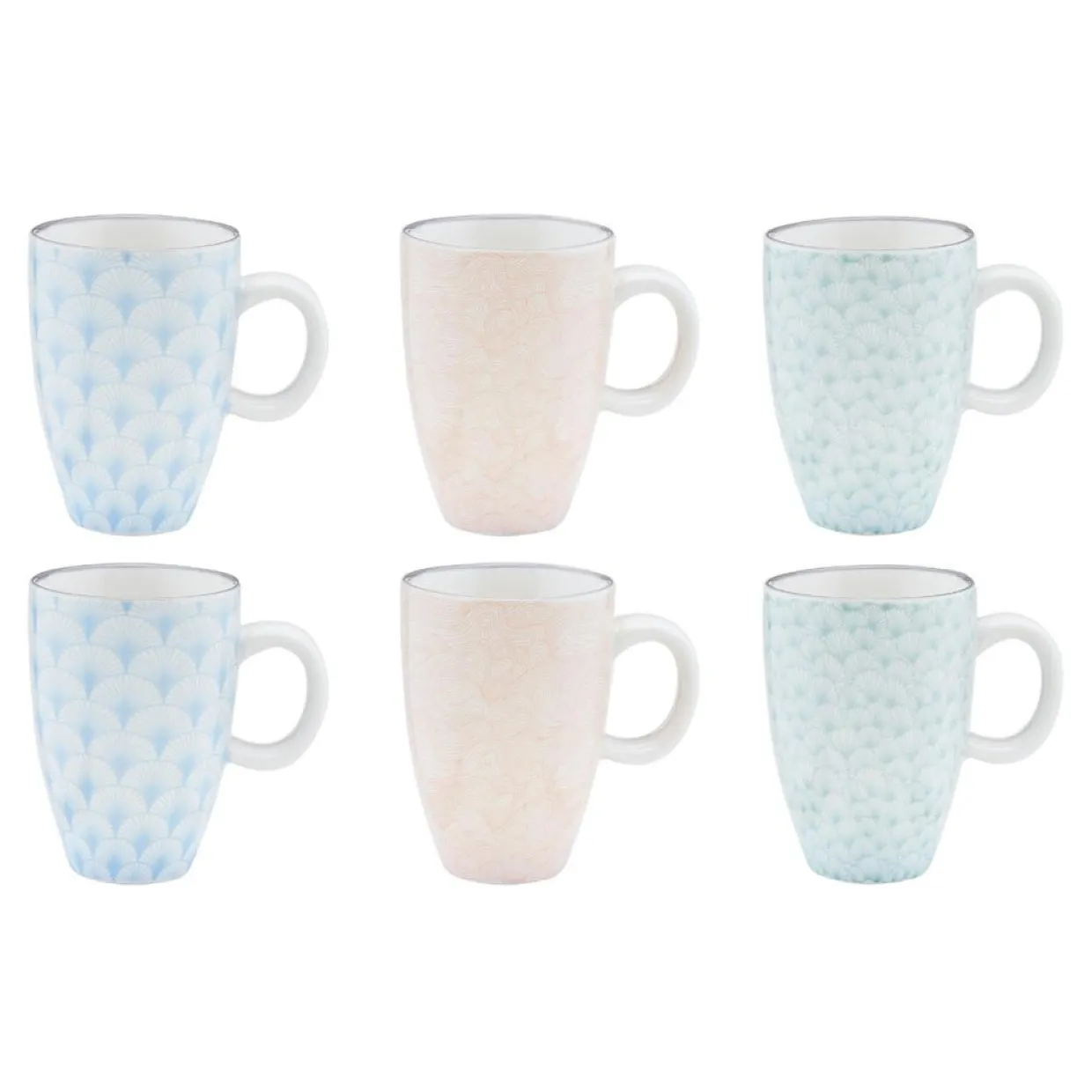 6 Tasses à café Pattern Pastel rose pastel/bleu pastel/vert pastel - 9 cl-Bjorn Sale