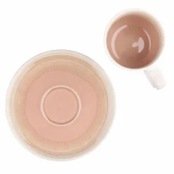 Bjorn Mugs, Tasses^6 Tasses avec soucoupe Oxygen rose poudre/beige - 20 cl