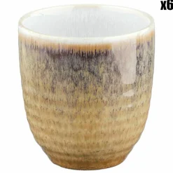 Bjorn Mugs, Tasses^6 Tasses Cosmos beige/blanc nacré - 15 cl