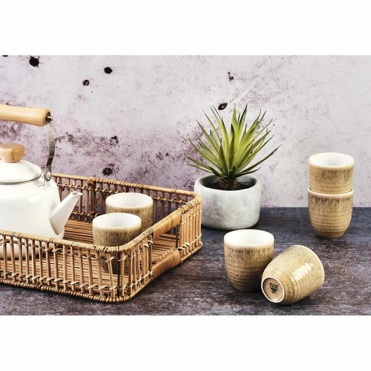 Bjorn Mugs, Tasses^6 Tasses Cosmos beige/blanc nacré - 15 cl