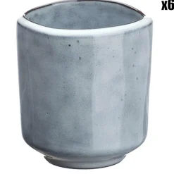 6 Tasses en Grès Cloud gris clair - 12 cl-Bjorn Discount
