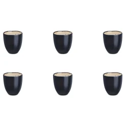 6 Tasses en Grès Iris blanc/ivoire - 15 cl-Bjorn Sale