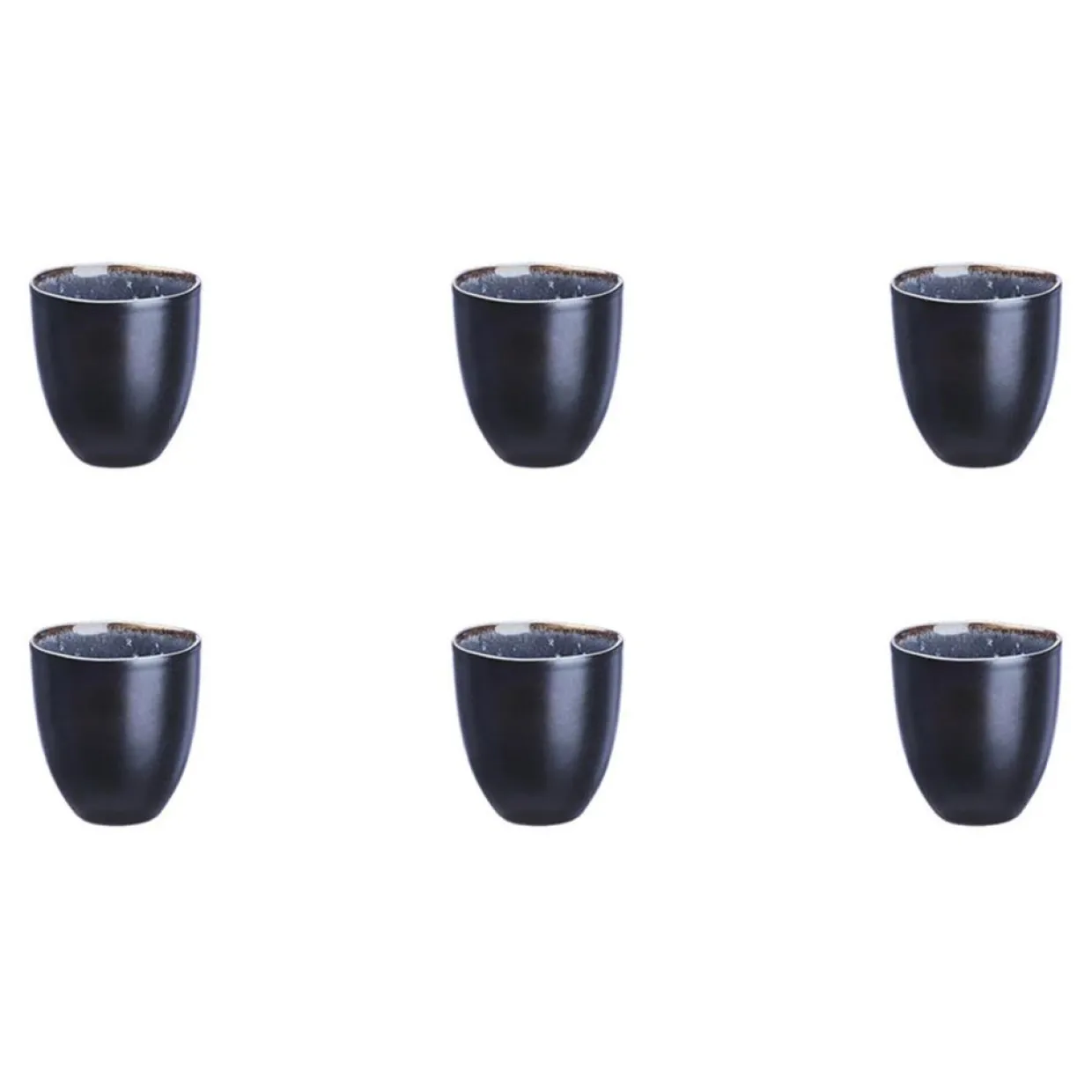 Bjorn Mugs, Tasses^6 Tasses en Grès Iris bleu foncé - 15 cl
