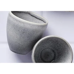 6 Tasses en Grès Stone gris clair - 15 cl-Bjorn Best