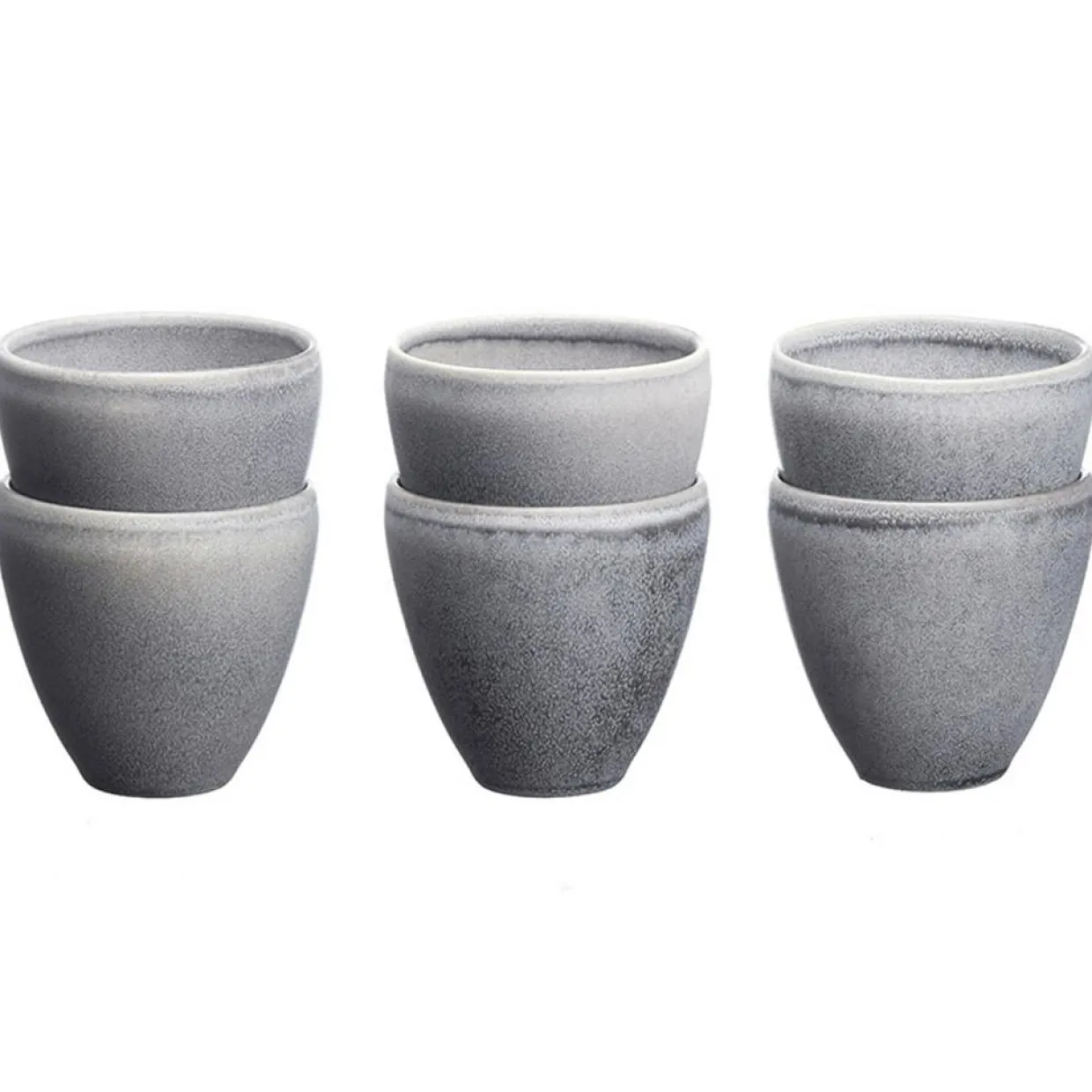 6 Tasses en Grès Stone gris clair - 15 cl-Bjorn Best