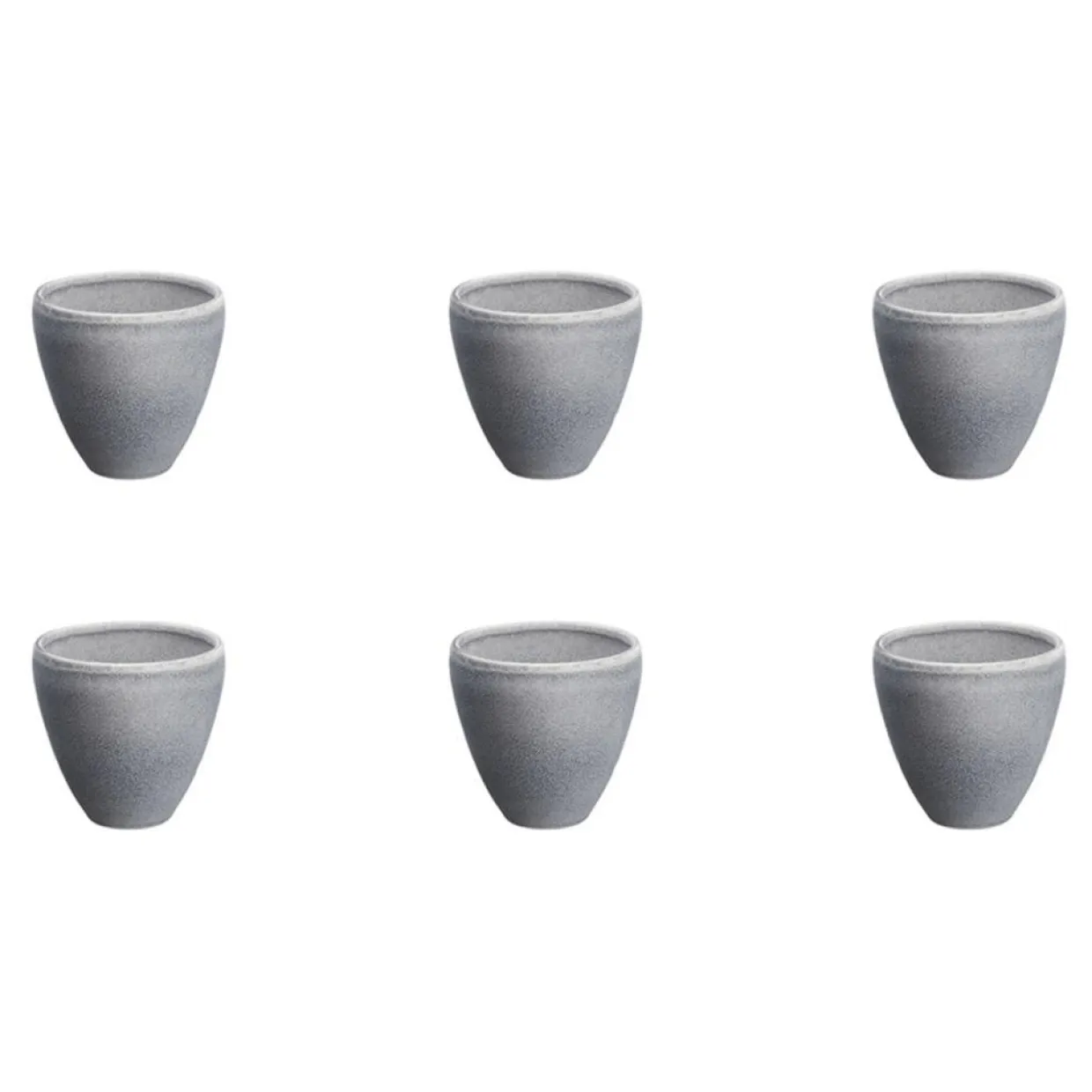 6 Tasses en Grès Stone gris clair - 15 cl-Bjorn Best