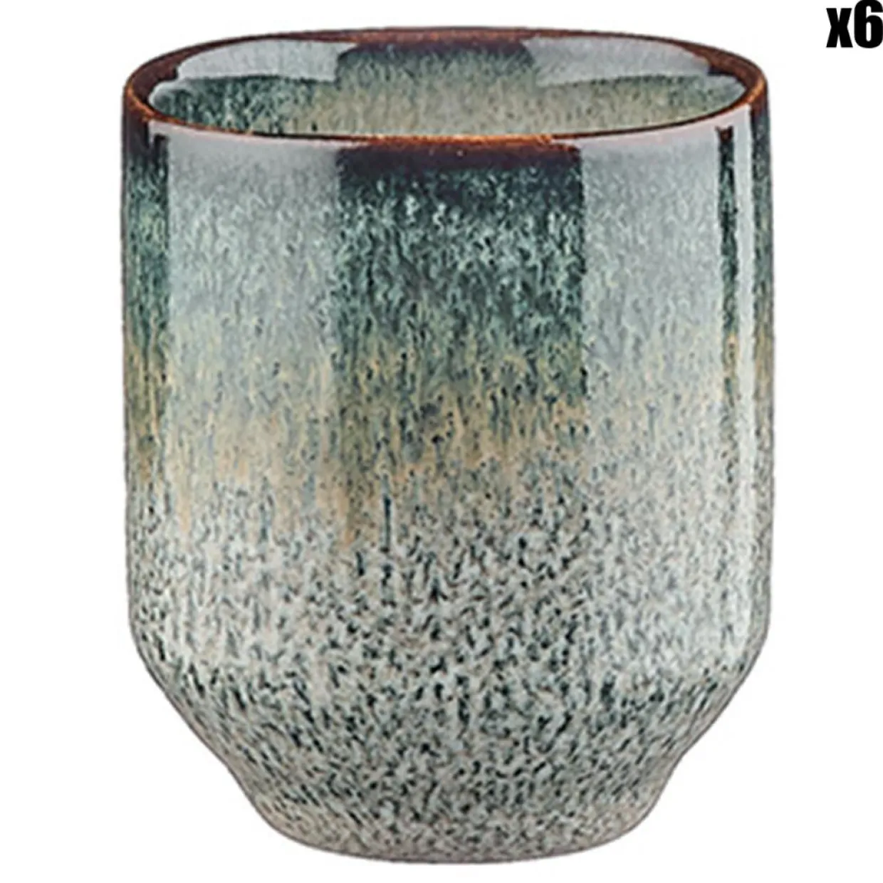 6 Tasses Genesis bleu/gris/kaki - 8 cl-Bjorn New