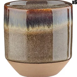 Bjorn Mugs, Tasses^6 Tasses Genesis marron volcanique - 15 cl
