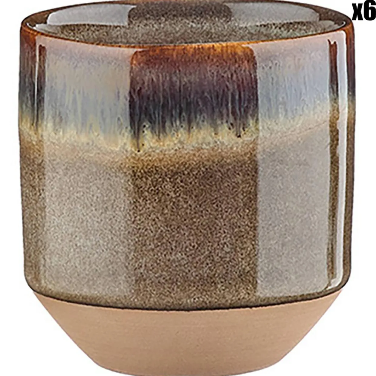 Bjorn Mugs, Tasses^6 Tasses Genesis marron volcanique - 15 cl