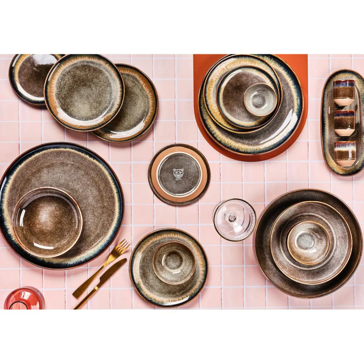 Bjorn Mugs, Tasses^6 Tasses Genesis marron volcanique - 15 cl