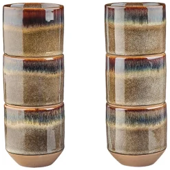 Bjorn Mugs, Tasses^6 Tasses Genesis marron volcanique - 15 cl