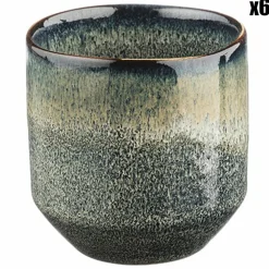Bjorn Mugs, Tasses^6 Tasses Genesis bleu/gris kaki - 15 cl