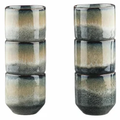 Bjorn Mugs, Tasses^6 Tasses Genesis bleu/gris kaki - 15 cl