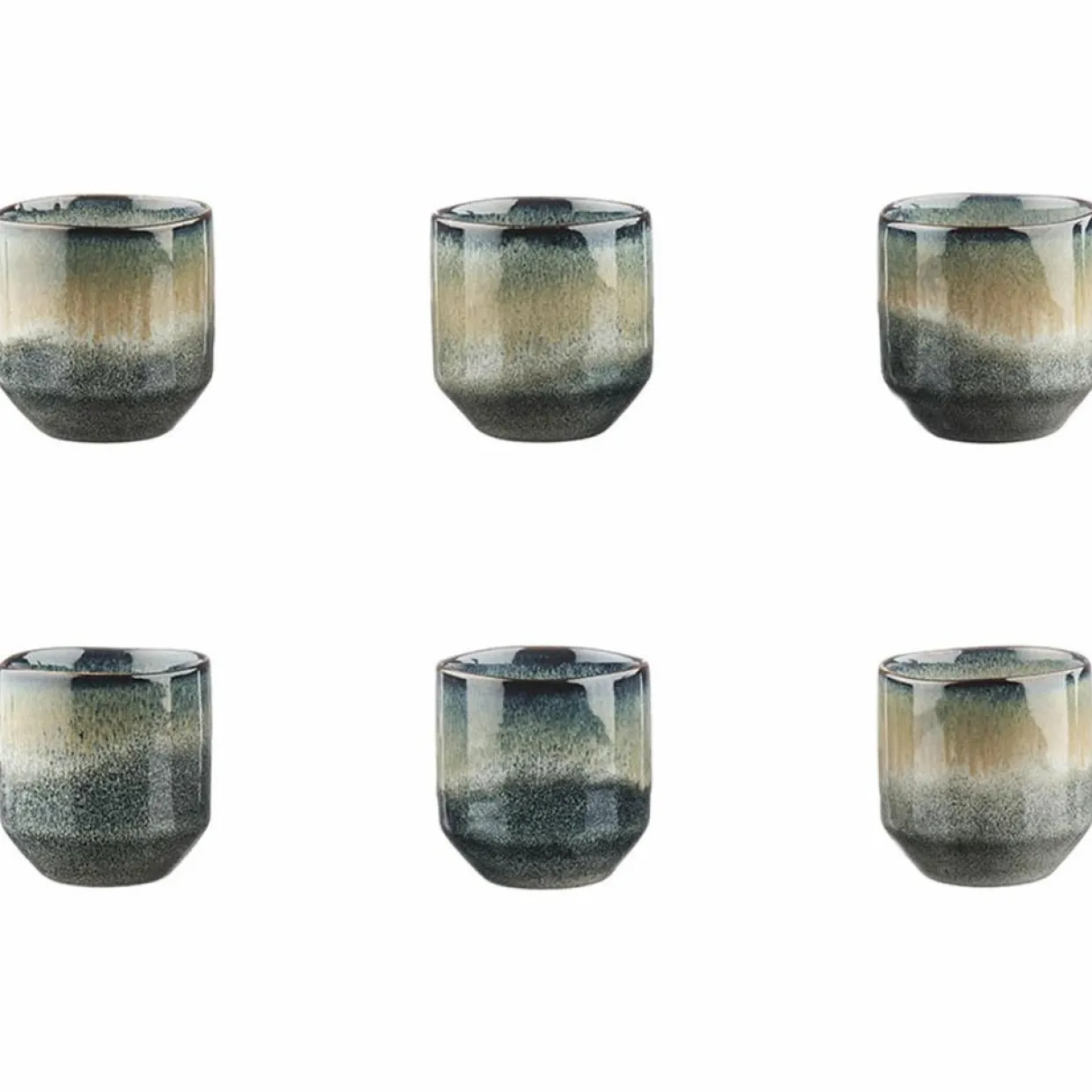 Bjorn Mugs, Tasses^6 Tasses Genesis bleu/gris kaki - 15 cl