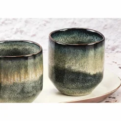 Bjorn Mugs, Tasses^6 Tasses Genesis bleu/gris kaki - 15 cl