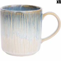 6 Tasses Listra bleues - 9.2x13.5x9.5 cm-Cosy & Trendy