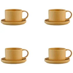 8 Tasses Scandi Et Soucoupe jaune ocre - 15 cl-Bjorn Discount