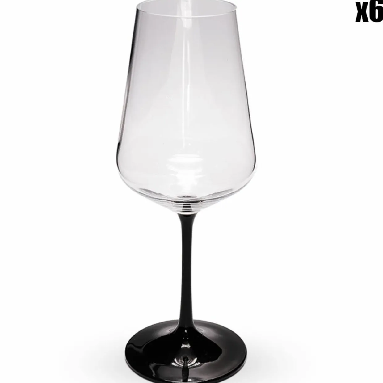 Fauchon Verres^6 Verres à pied transparent/noir - 450ml D.8.9 cm