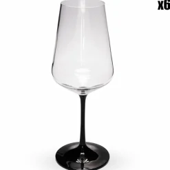 6 Verres à pied transparent/noir - 350ml-Fauchon Best