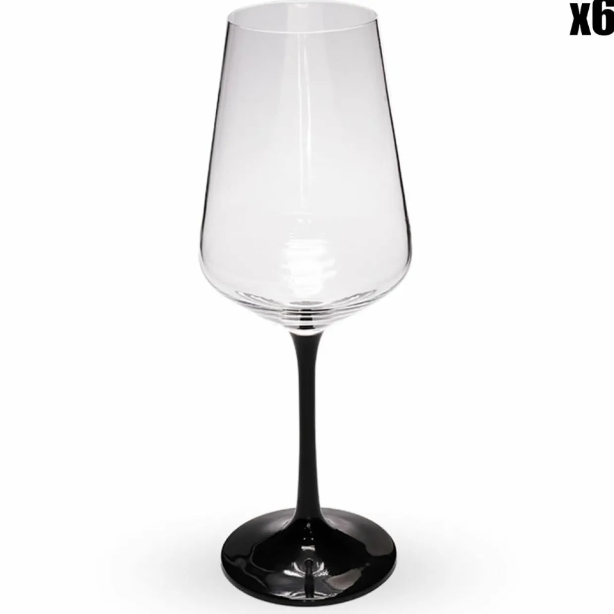 6 Verres à pied transparent/noir - 250ml-Fauchon New