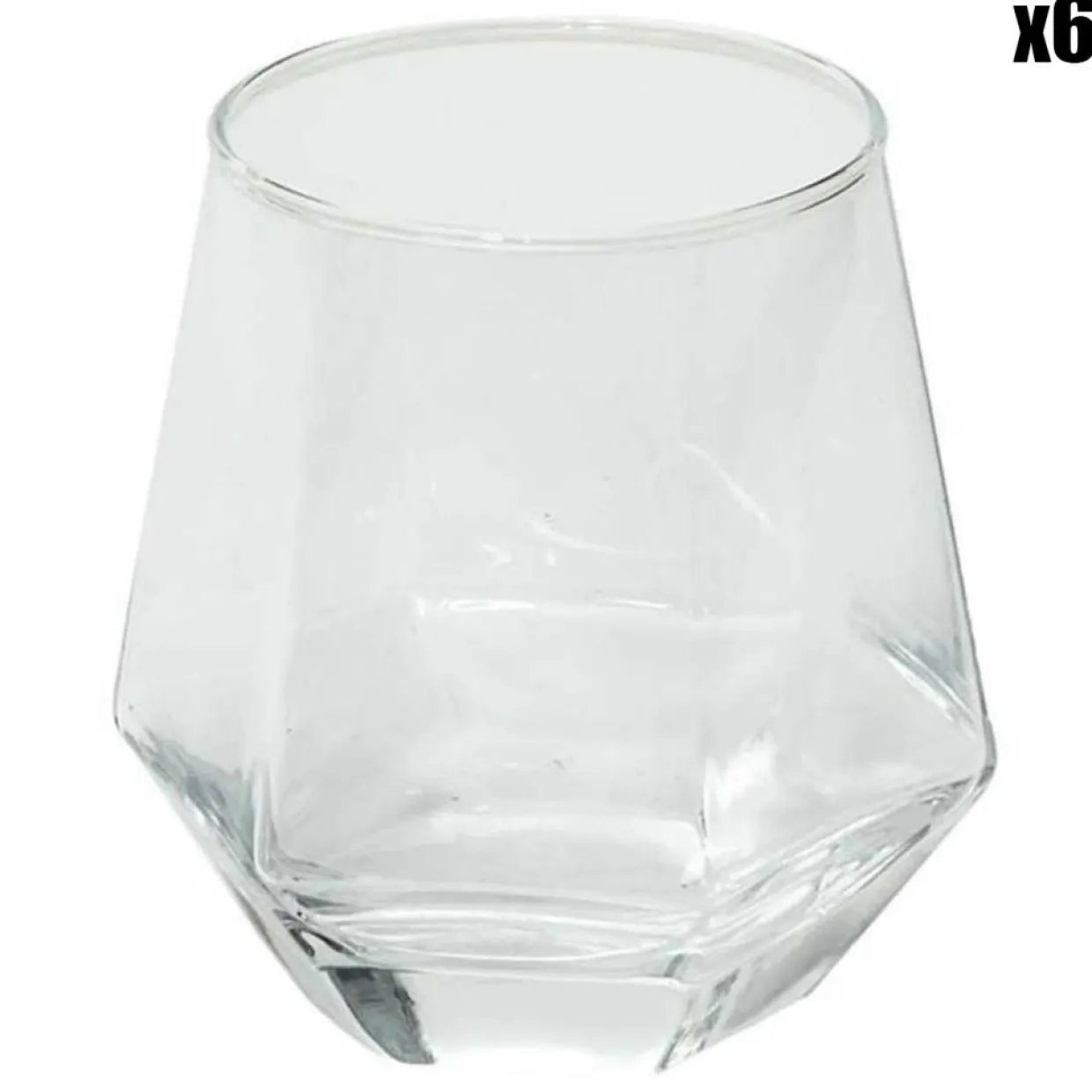 6 Verres forme diamant transparents - 30 cl-Home Deco Factory Discount