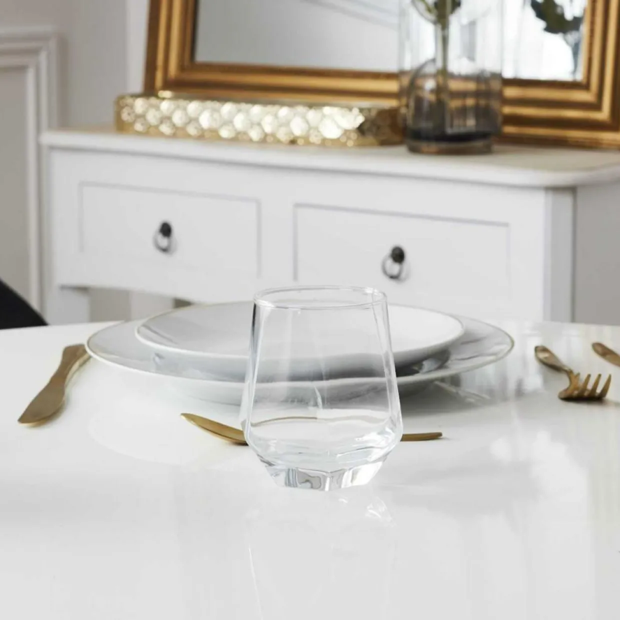 6 Verres forme diamant transparents - 30 cl-Home Deco Factory Discount