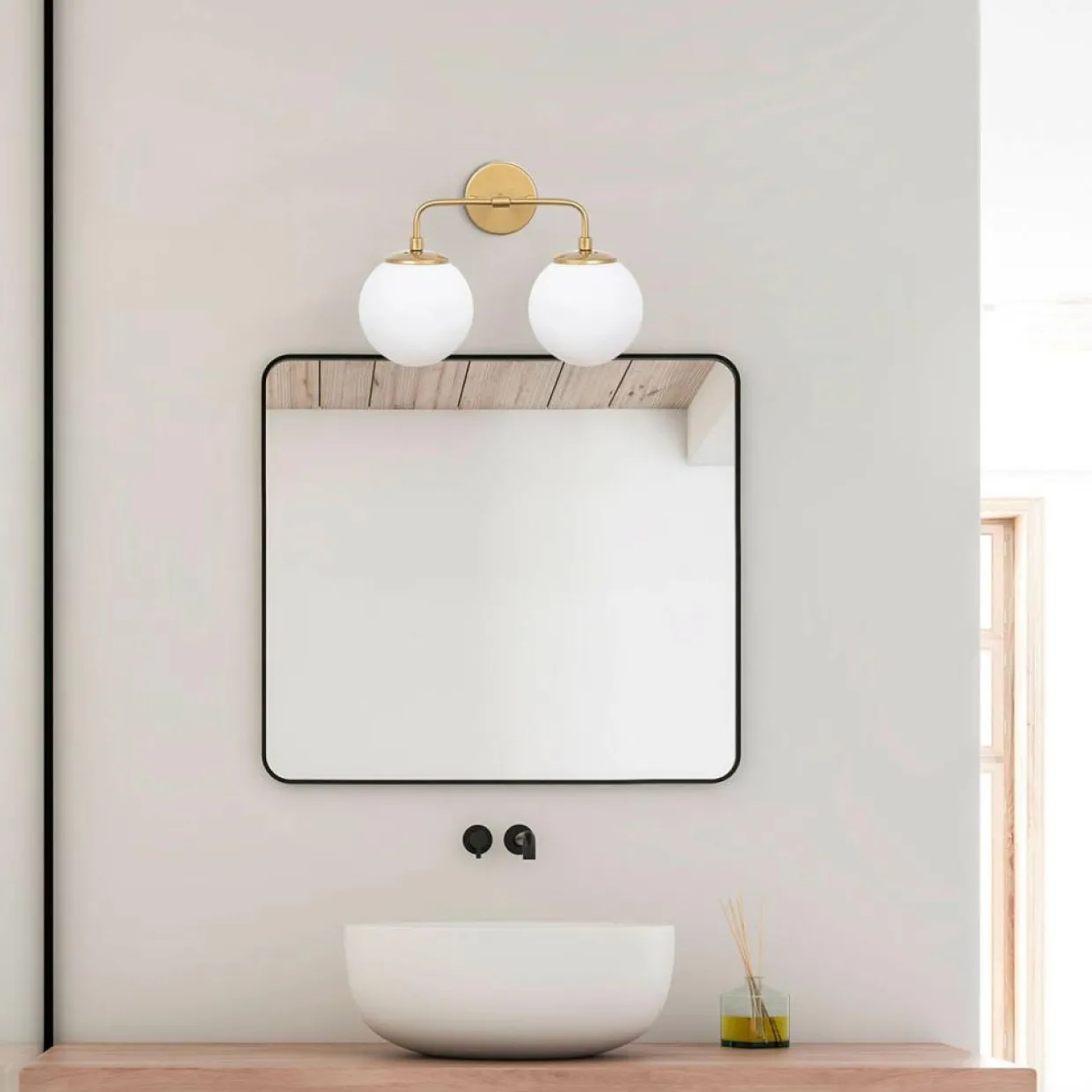 Opviq Appliques Murales^Applique murale Horn dorée - 91x25x49-129 cm